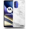 Picasee silikónový prehľadný obal pre Motorola Moto G51 - White marble