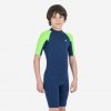 DECATHLON Detská kombinéza na surf Yulex 100 1,5mm modro-zelená 8-9 r (131-140 cm)
