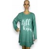 Dámske nočné košele s dúhým rukávom VERA Zelená 2XL