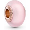 PANDORA pozlátená korálka Matné ružové Murano sklo 789421C00
