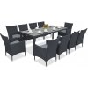 Milan/Grenada 10 technorattanový záhradný nábytok s veľkým stolom Garden Point antracit