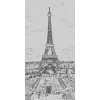 Dimex fototapeta Paríž Šedá mal'ba S-301 | 110 x 220 cm (Vliesová fototapeta | lepidlo zdarma)