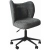 Pracovná stolička na kolieskach Mia, dymovo šedá štruktúrovaná látka