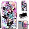 Peňaženkové kožené puzdro Drawing Cross na Xiaomi Redmi Note 10/10S - Color Bottom Hollow Flower