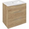 SAPHO - CIRASA umývadlová skrinka 69,8x75x46cm, 3x zásuvka, dub Alabama CR731-2222
