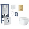 Grohe Rapid SLX Set predstenovej inštalácie, klozetu, dosky SoftClose, tlačidla Skate Cosmopolitan a súpravy na vhadzovanie tabliet, kefovaný Cool Sunrise SANI11BB4147-GR