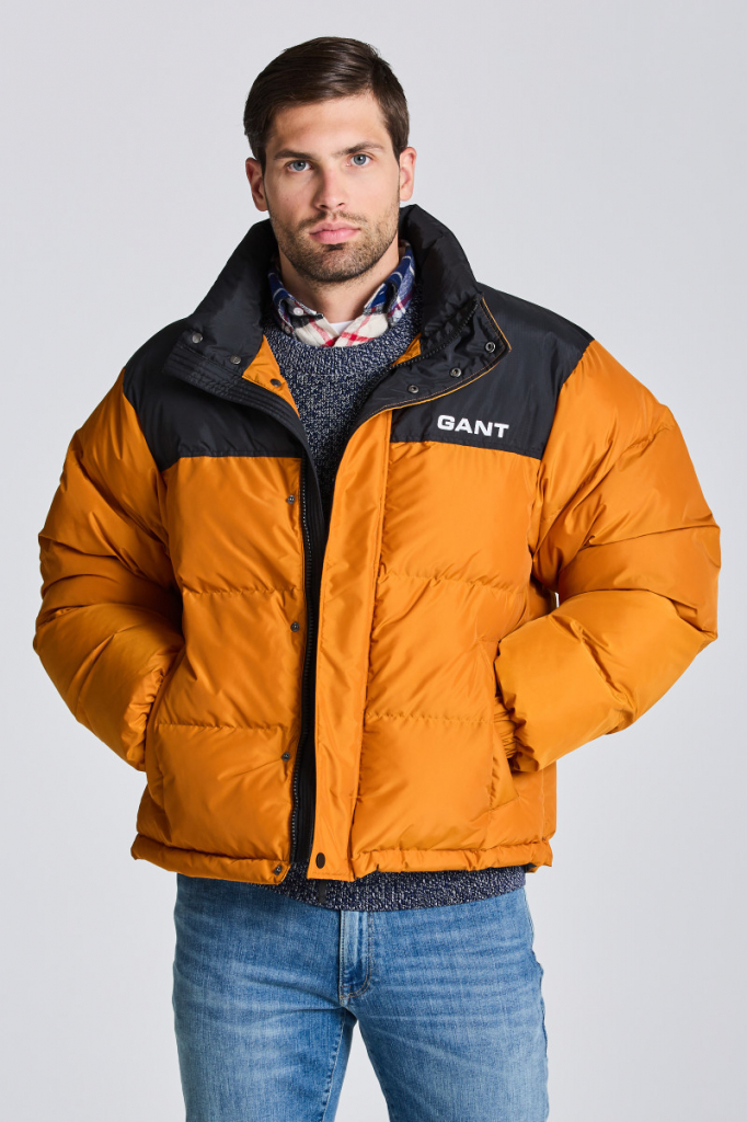 Gant D2. BLOCKED PADDED jacket oranžová