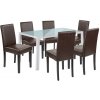 Jedálenský set Mira 6+1 bielo-hnedý