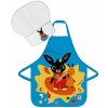 BrandMac · Chlapčenská / detská zástera s kuchárskou čiapkou Zajačik Bing - motív Yummy delicious! - 2 diely