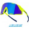 Force GRIP fluo cyklistické okuliare - modré revo sklá + šatka Force