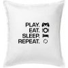 Play Eat Sleep Repeat game - Vankúš 50x50 - 50x50 - Vrátane výplne ( Biela )