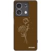Picasee silikónový čierny obal pre Xiaomi Redmi Note 13 4G - Brown flowers
