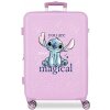 Detský cestovný ABS kufor Disney Stitch You Are Magical 60 L - fialový