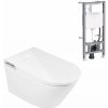 Clean Wave Breeze umyvacia toaleta s stojanom a tlačidlom závesná bez splachovacieho kruhu s vírivým splachovaním biela B700SET