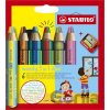 Stabilo Multifunkčná farbička woody 3v1 duo dvojfarebná tuha 6 ks sada so strúhadlom