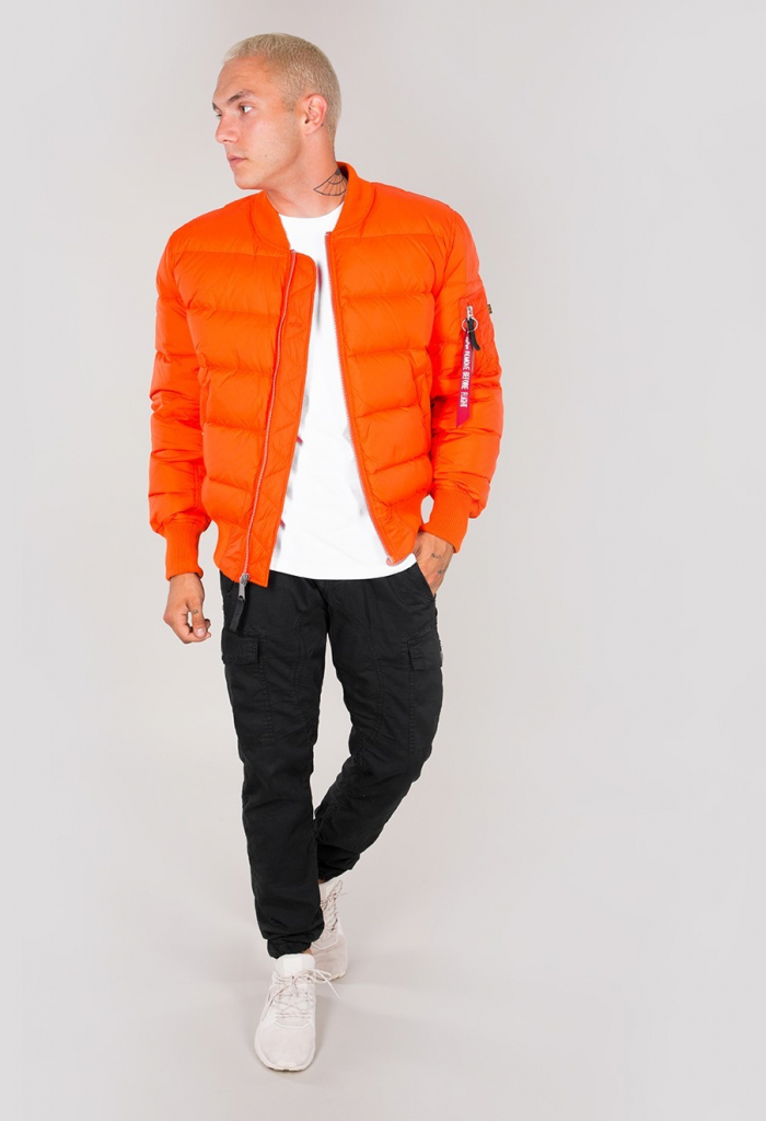 Alpha Industries MA-1 PUFFER pánska zimná bunda flame orange