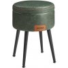 EKHO taburetka, odkladací stolík s úložným priestorom, syntetická koža, zelená