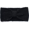 Dámska pletená zimná čelenka s flitrami Čierna
