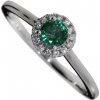 Prsteň z bieleho zlata so smaragdom