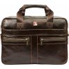 Nordee Kožená pánska aktovka hnedá 38x27x9 cm