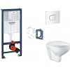 Grohe Rapid SL - Set predstenovej inštalácie, klozetu, dosky SoftClose, tlačidla Arena Cosmopolitan a súpravy na vhadzovanie tabliet, alpská biela SANI11BB3147
