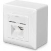 DIGITUS Zásuvka Profi STP 2 port, Cat6 na omietku, LSA, biela DN-9006-N