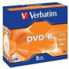 Verbatim 43519 DVD-R Matt Silver, 5-pack Jewel box, 4.7GB, 16x, 12cm, bez možnosti potlače