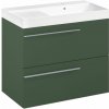 Laufen Ardo Skříňka s umyvadlem 80 cm, P, lesní zelená mat, madlo chrom ARDO80PZMCR 1 set