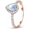 Kráľovský módny prsteň 14k zlato Vermeil GU-DR8699R-ROSEGOLD-MOONSTONE-ZIRCON Veľkosť: 8 (EU: 57-58)