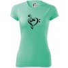 Husľový kľúč srdce - Dámske Fantasy športové (dresovina) - 2XL ( Mätová )
