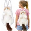 Plyšový batoh mačka, biely, 50 cm