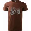 Športová motorka - Klasické pánske tričko vyššej gramáže - XS ( Čokoládová )