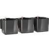 Kvetináč Lechuza Cube Glossy Green Wall plast 48 x 6 x 14 cm antracitový vrátane držiaka, indikátora hladiny vody, zavlažovacieho systému a vložky na rastliny