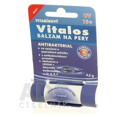 Vitalos balzam na pery vitamínový Antibakterial UV+15 4,5 g