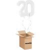 HeliumKing Balónový box - Narodeninové číslo 20 biely 86 cm