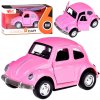 JOKO Kovový Model AUTO Volkswagen Beetle so svetlom a zvukom + otváracie dvere, ružové