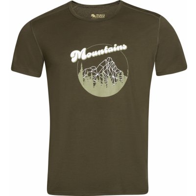 Pánske tričko Zulu Merino Mountain Ring 160 Short Comfy Veľkosť: L / Farba: zelená