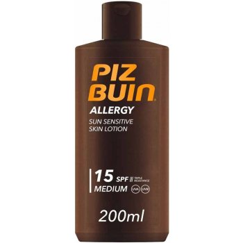 Piz Buin Allergy vodeodolný opaľovací krém pre citlivú pokožku SPF15 200 ml