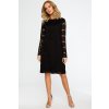 ŠATY ELEGANTNÉ VEČERNÉ DÁMSKE MIDI ČIPKOVANÉ ČIERNE 44 XXL