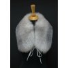 Špongr Kožušinový golier z platinovej líšky L312 + šnúrky