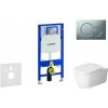 GEBERIT - Duofix Modul na závesné WC s tlačidlom Sigma01, matný chróm + Duravit ME by Starck - WC a doska, Rimless, SoftClose 111.300.00.5 NM3