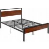 Kovová posteľ SucceBuy 130x200, odtiene hnedej