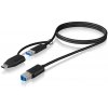Icy Box IB-CB032 USB 3.2 B na USB-C/USB-A, 1m, černý