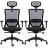 2PACK Ergonomická kancelárska stolička SWIFT, čierna (2 ks)