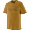 Pánske tričko Patagonia M's Cap Cool Merino Blend Graphic Shirt Veľkosť: XL / Farba: hnedá / oranžová
