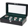 Rothenschild RS-3420-4-BL-GRE box na hodinky černý se zeleným sametem