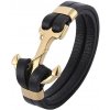 Gaira® Kožený náramok Anchor 3528, Farba zlatá
