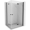 Mexen Mist-F Duo, skladací sprchový kút 80 x 120 cm, číre sklo, čierny profil, 8A6-080L-120P-70-00