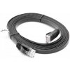 Ethernetový kábel Cat6, plochý, konektor RJ45, čierny, 3m