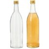 Fľaša na alkohol sklenená, korkový uzáver 500 ml